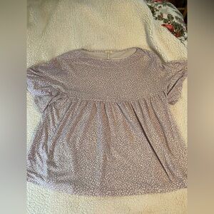 Oddy 2x Lavender Polka Dot Women's Top